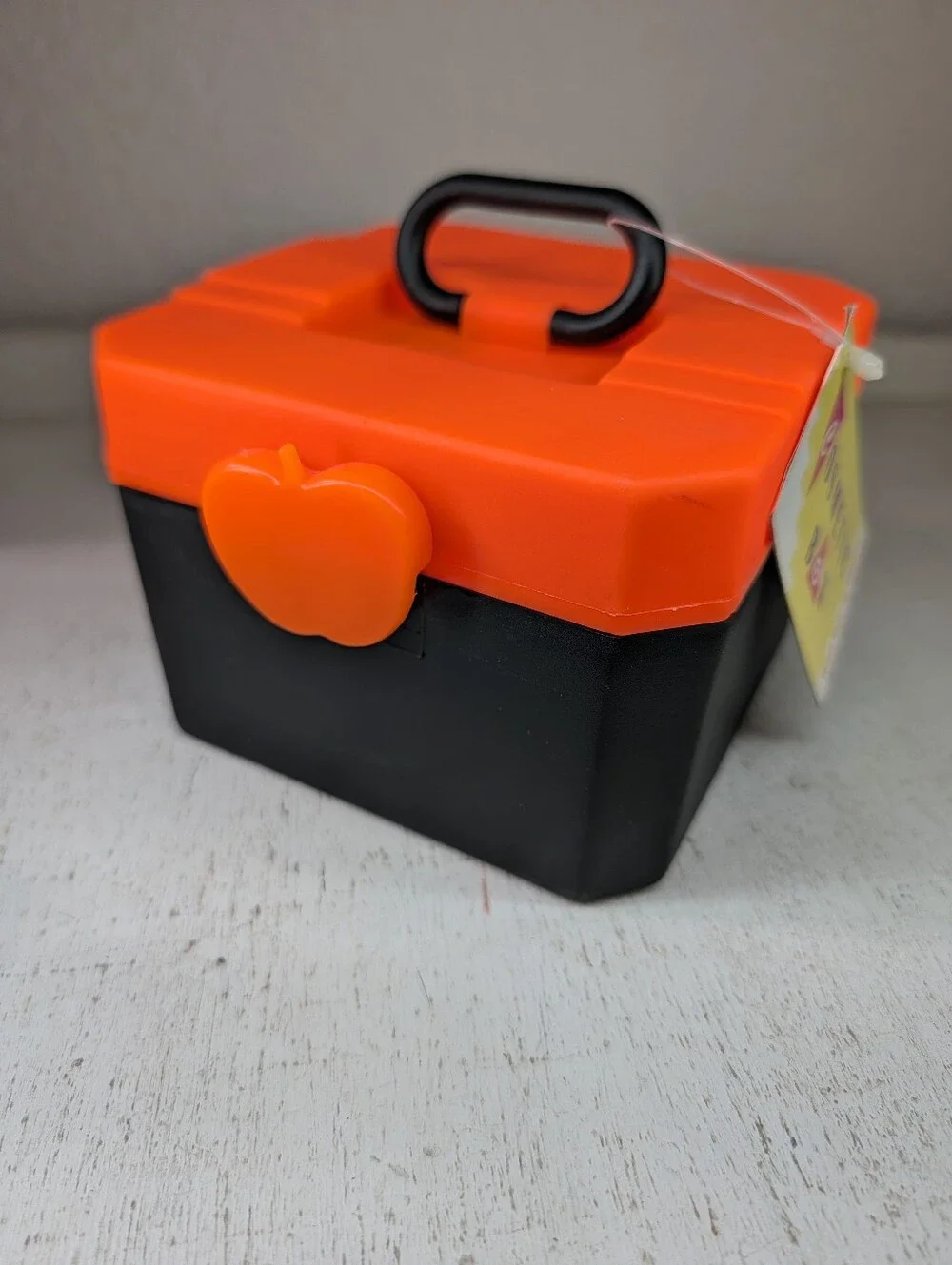 Vintage Retro Caboodle Case 2 Tier Mirror Tray Insert Orange Black Organizer